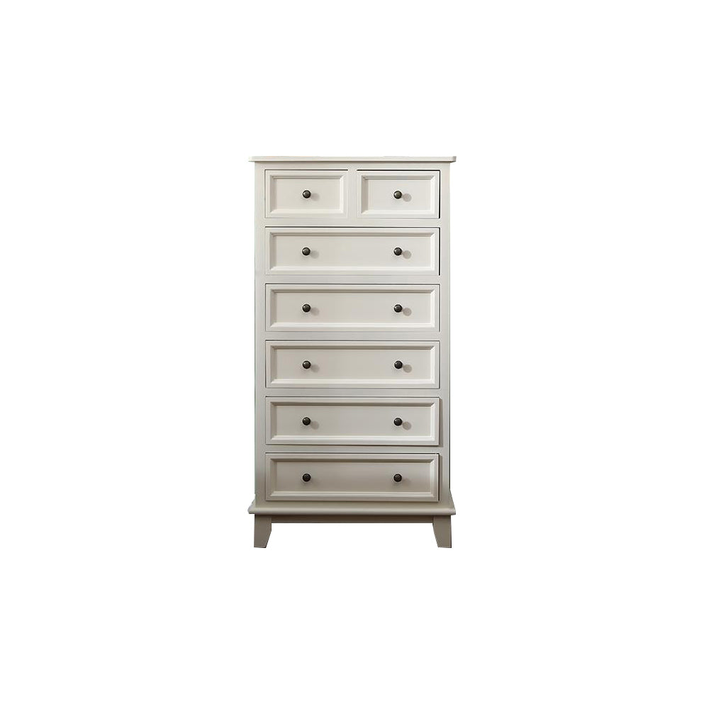 Modern Style White Storage Chest Rustic Solid Wood Chest with Multi Drawers