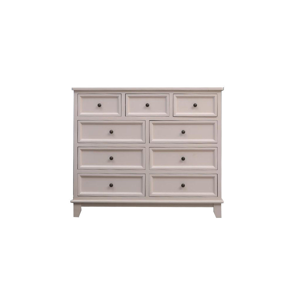 Modern Style White Storage Chest Rustic Solid Wood Chest with Multi Drawers