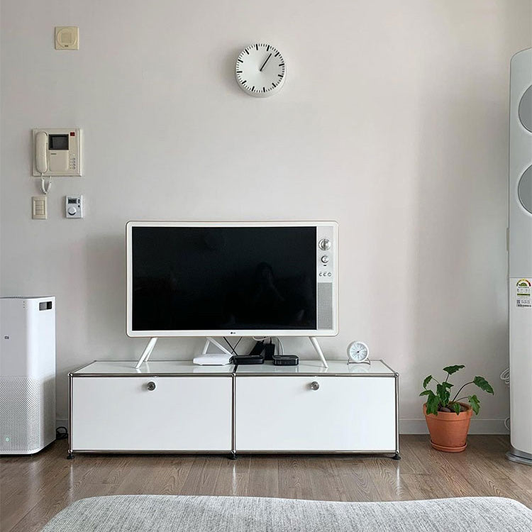 Contemporary Style Sideboard Engineered Wood Sideboard with Metal Frame