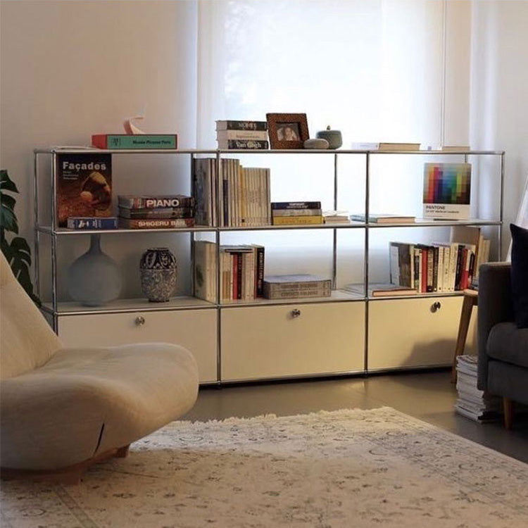 Contemporary Style Sideboard Engineered Wood Sideboard with Metal Frame