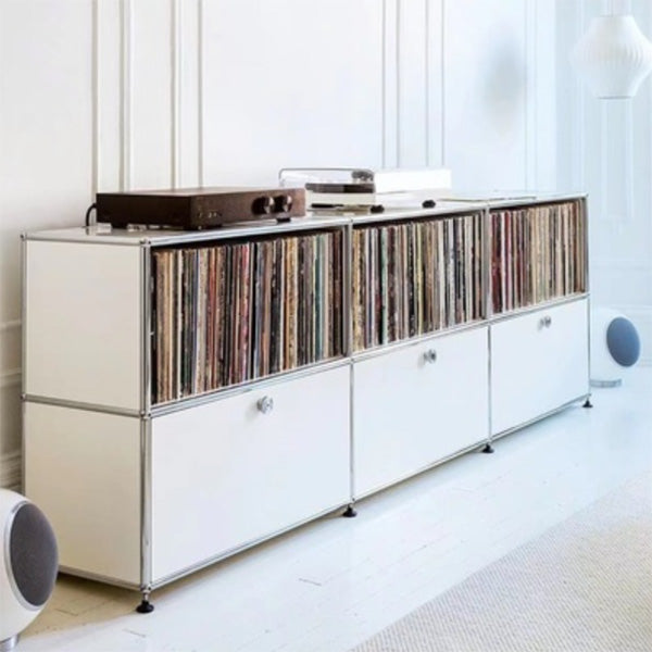 Contemporary Style Sideboard Engineered Wood Sideboard with Metal Frame