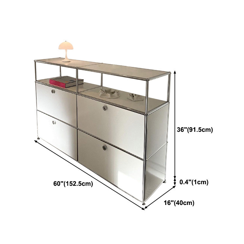 Contemporary Style Sideboard Engineered Wood Sideboard with Metal Frame