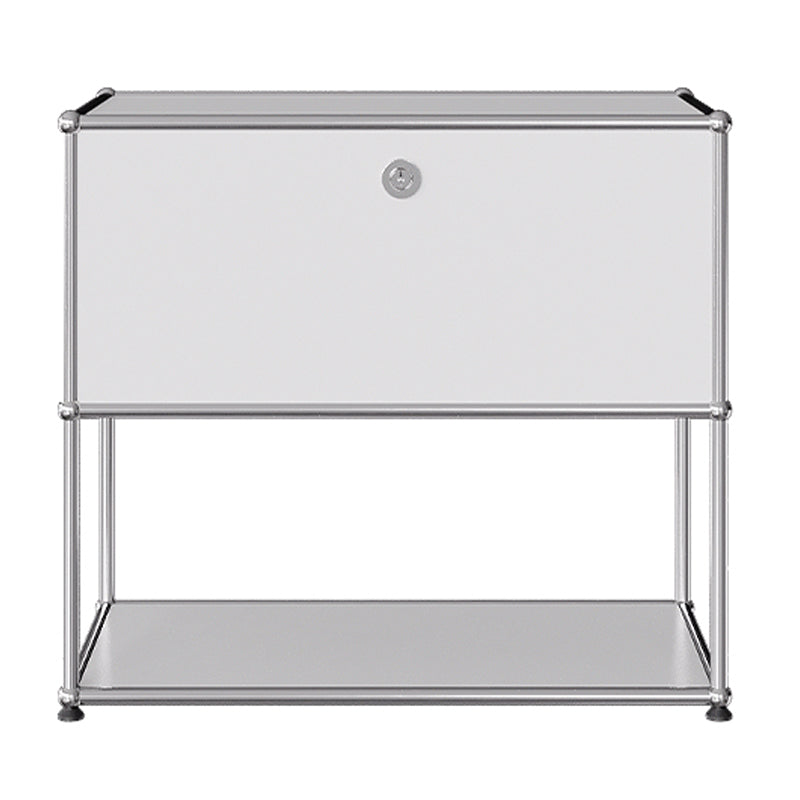 Modern Style White Sideboard Metal Storage Dining Sideboard with Drawer