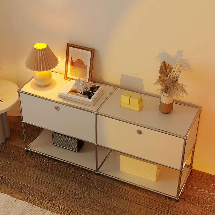 Modern Style White Sideboard Metal Storage Dining Sideboard with Drawer