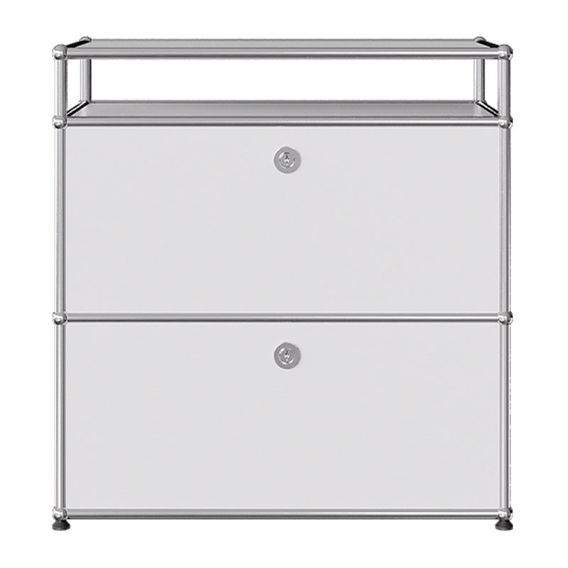 Modern Style White Sideboard Metal Storage Dining Sideboard with Drawer