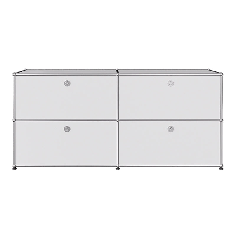 Modern Style White Sideboard Metal Storage Dining Sideboard with Drawer