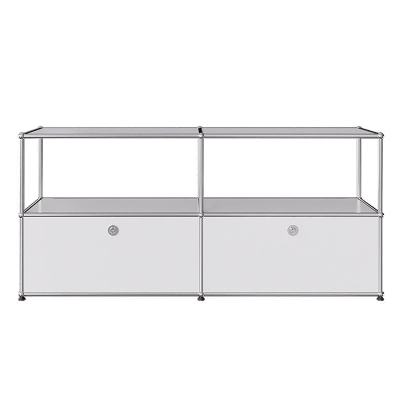 Modern Style White Sideboard Metal Storage Dining Sideboard with Drawer