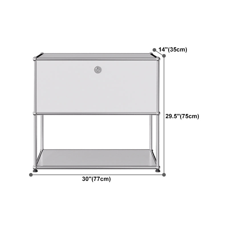 Modern Style White Sideboard Metal Storage Dining Sideboard with Drawer