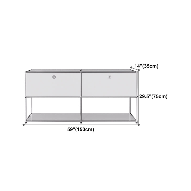 Modern Style White Sideboard Metal Storage Dining Sideboard with Drawer