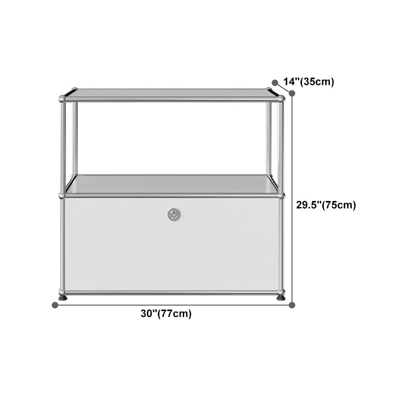 Modern Style White Sideboard Metal Storage Dining Sideboard with Drawer