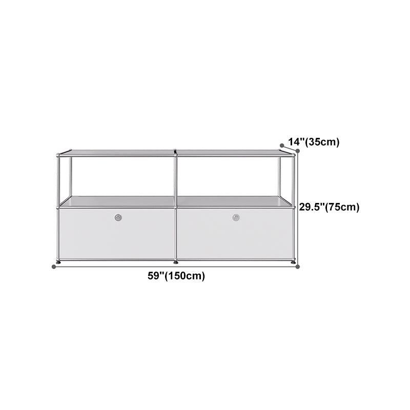 Modern Style White Sideboard Metal Storage Dining Sideboard with Drawer