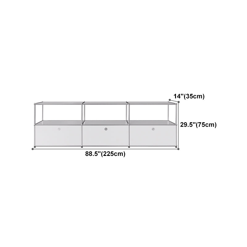 Modern Style White Sideboard Metal Storage Dining Sideboard with Drawer