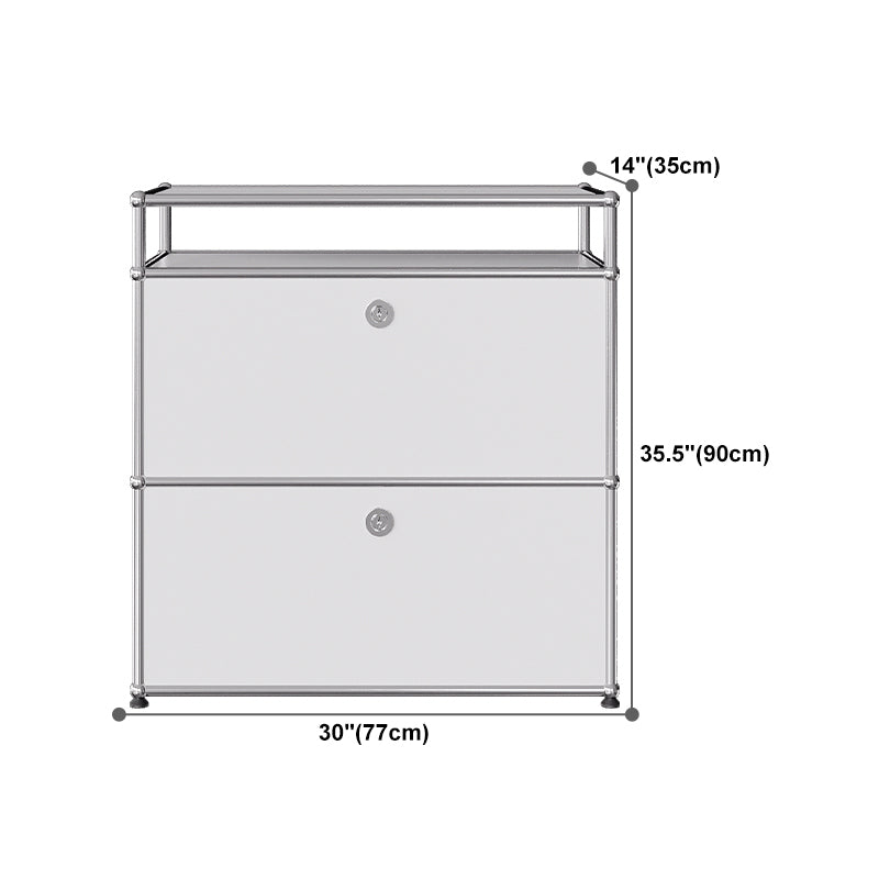 Modern Style White Sideboard Metal Storage Dining Sideboard with Drawer