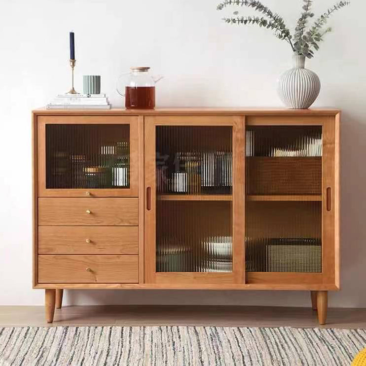 Contemporary Wood Sideboard 3 Drawer and Doors Cupboard for Living Room