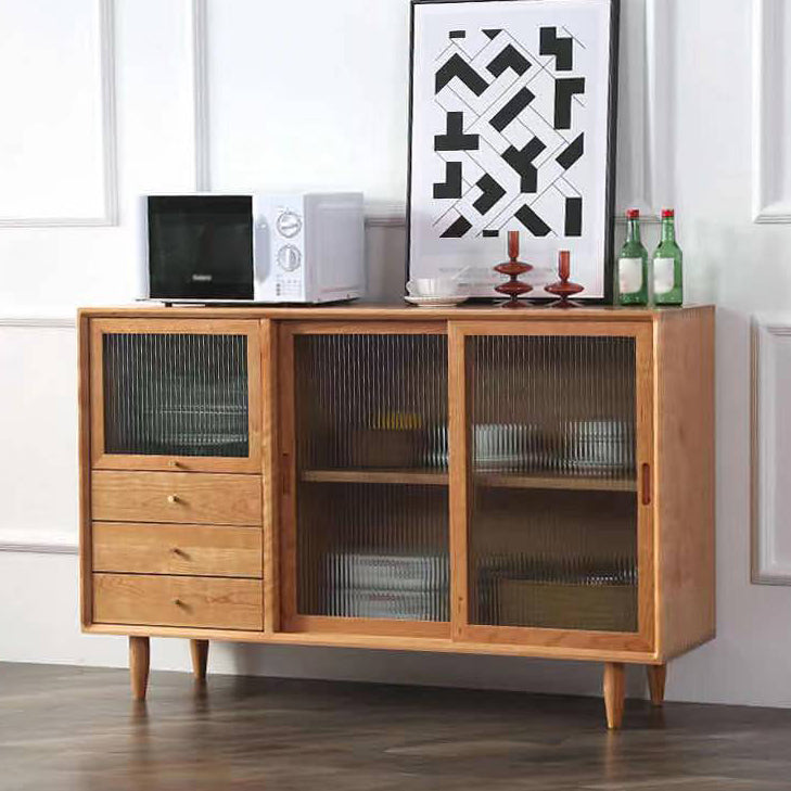 Contemporary Wood Sideboard 3 Drawer and Doors Cupboard for Living Room