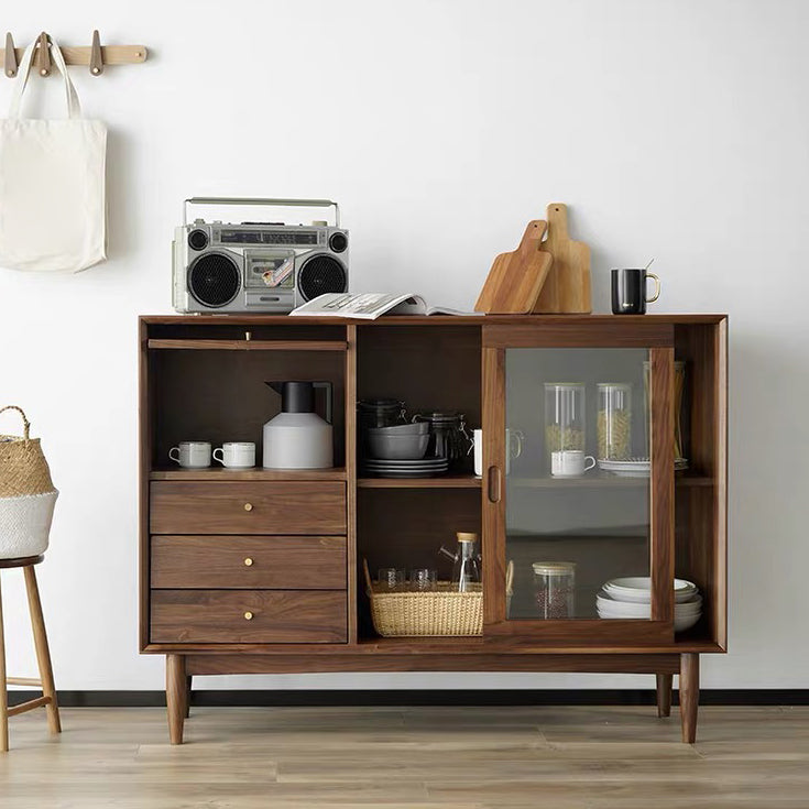 Contemporary Wood Sideboard 3 Drawer and Doors Cupboard for Living Room