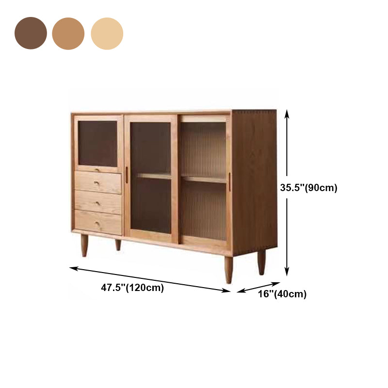 Contemporary Wood Sideboard 3 Drawer and Doors Cupboard for Living Room