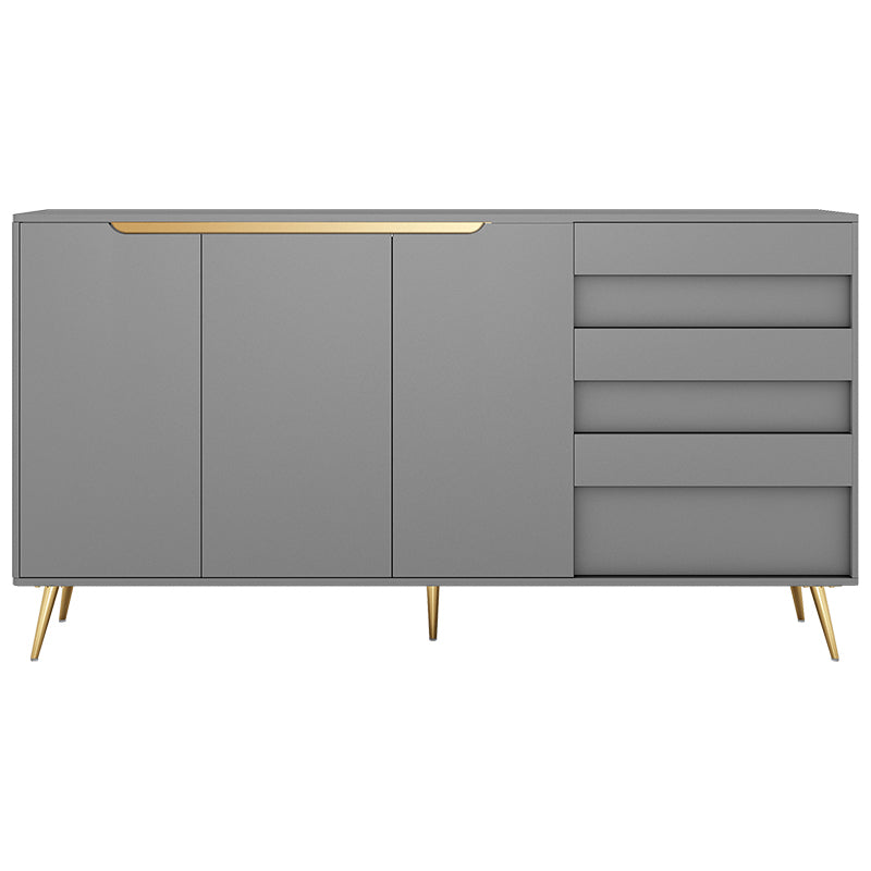 3-Drawer Engineered Wood Credenza Modern Adjustable Shelving Sideboard for Living Room