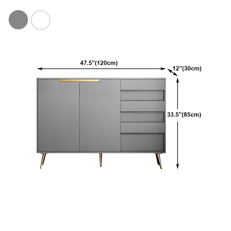 3-Drawer Engineered Wood Credenza Modern Adjustable Shelving Sideboard for Living Room