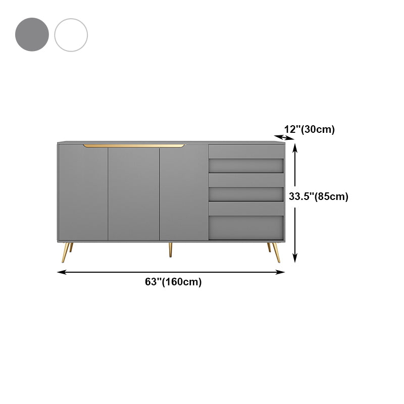 3-Drawer Engineered Wood Credenza Modern Adjustable Shelving Sideboard for Living Room