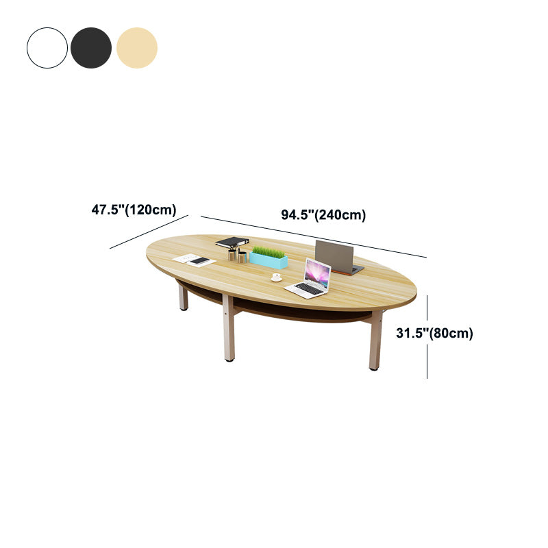 Modern Home Oval Desk Artificial Wood Bedroom Writing Desk for Office