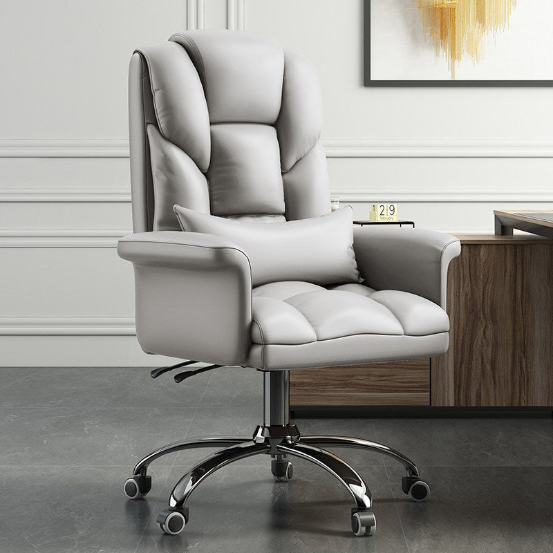 High Back Computer Desk Chair with Wheels Chrome Metal Frame Contemporary Task Chair