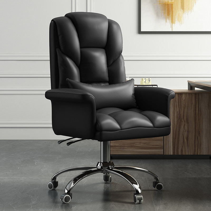 High Back Computer Desk Chair with Wheels Chrome Metal Frame Contemporary Task Chair