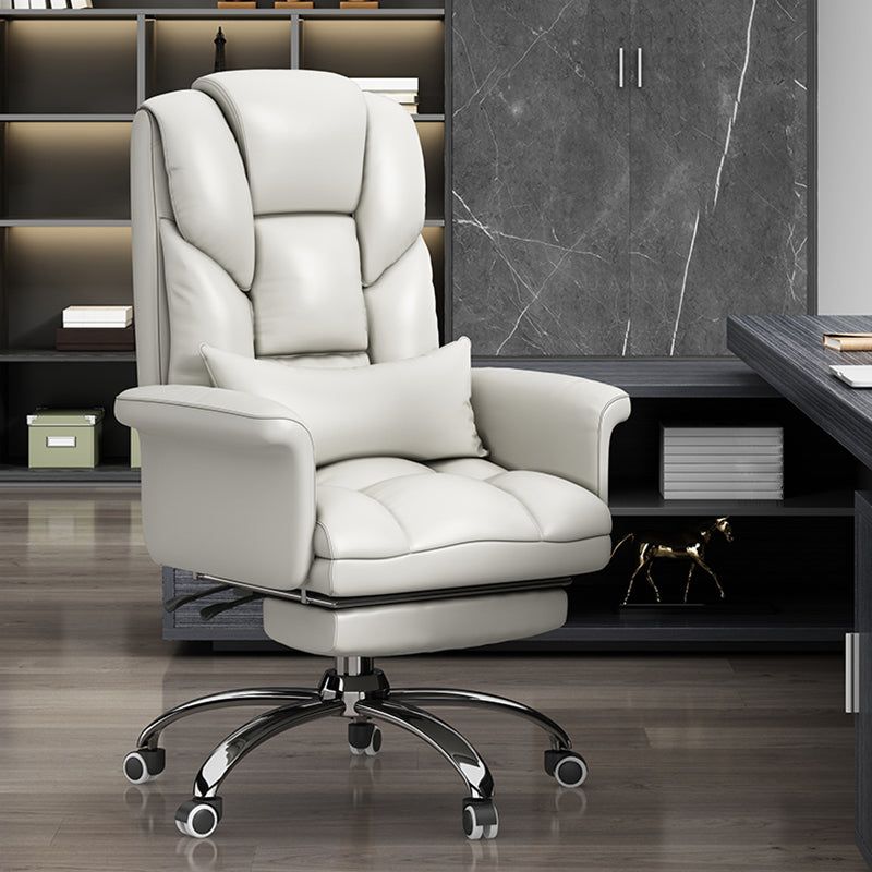 High Back Computer Desk Chair with Wheels Chrome Metal Frame Contemporary Task Chair