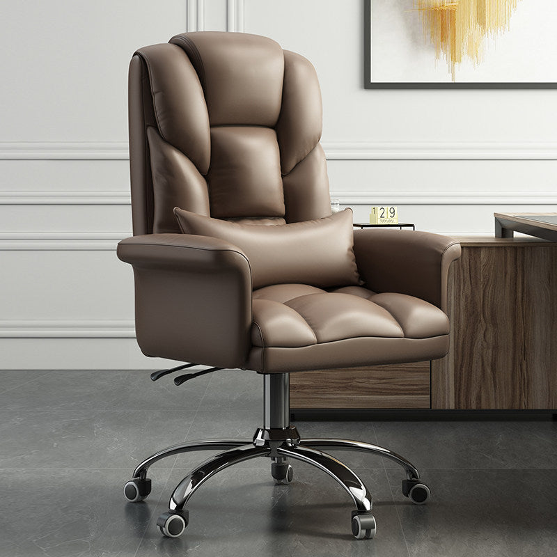 High Back Computer Desk Chair with Wheels Chrome Metal Frame Contemporary Task Chair