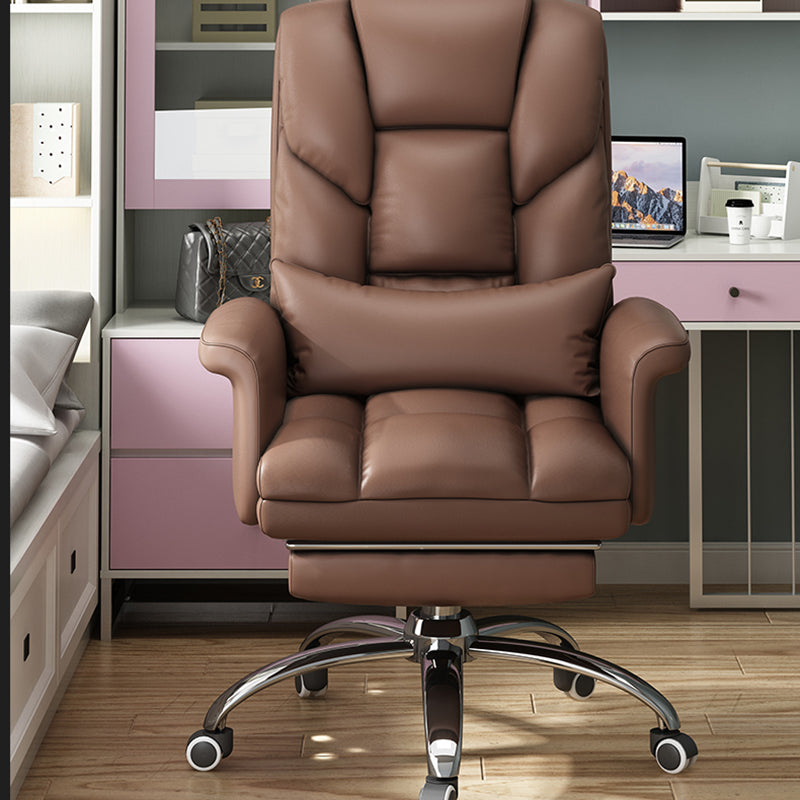 High Back Computer Desk Chair with Wheels Chrome Metal Frame Contemporary Task Chair