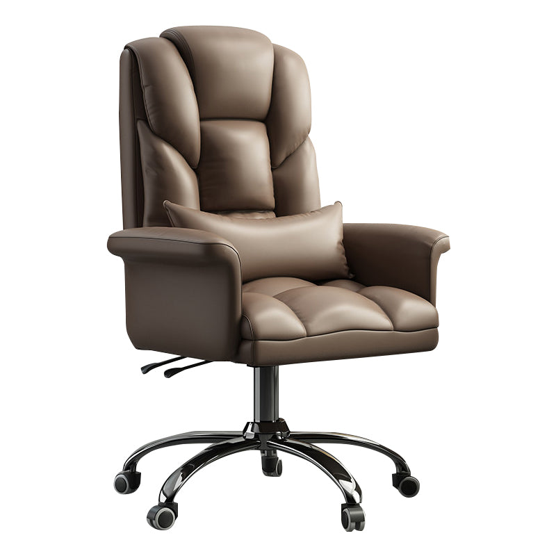 High Back Computer Desk Chair with Wheels Chrome Metal Frame Contemporary Task Chair