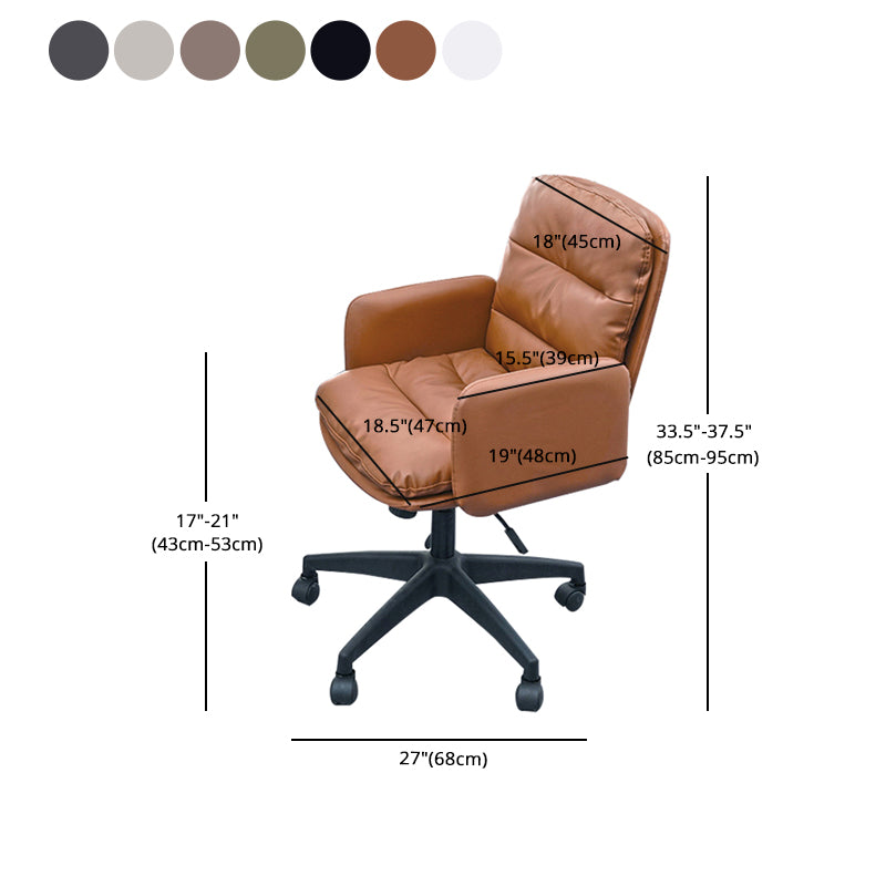 Nylon Frame Modern Desk Chair with Wheels Mid Back Task Chair