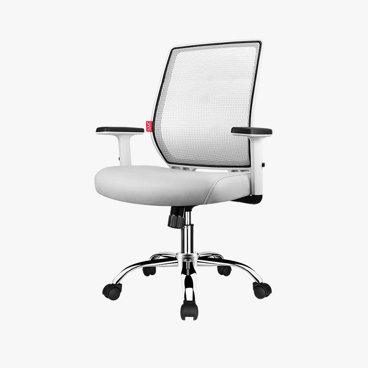 Silver Metal Modern Desk Chair with Mid-Back Mesh Conference Chair