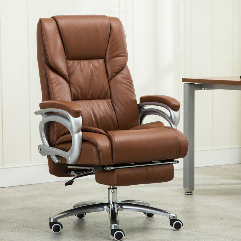 High Back Executive Desk Chair with Padded Arms Silver Metal Base Contemporary Task Chair