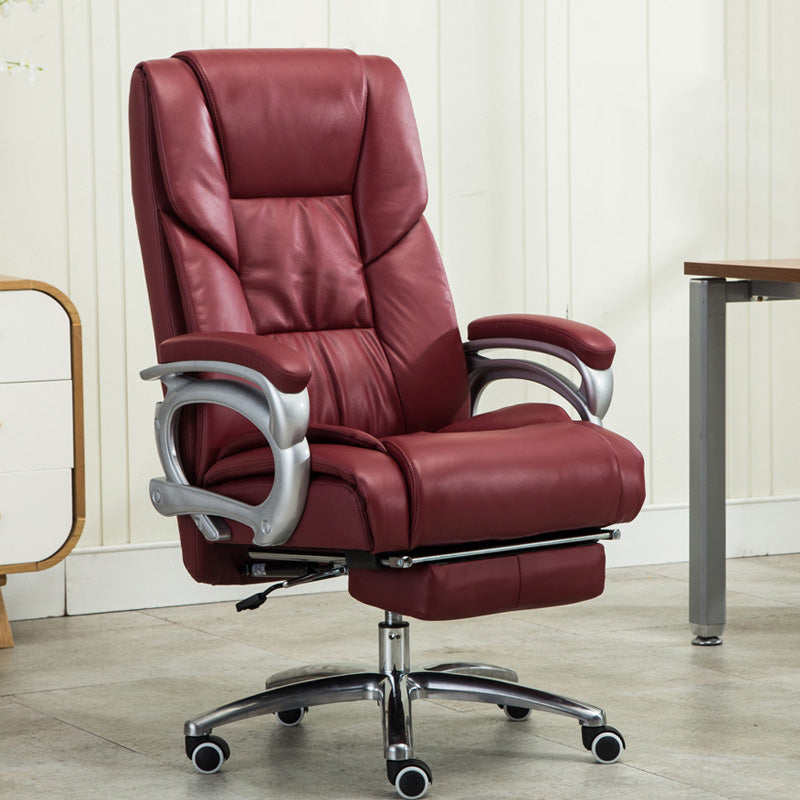 High Back Executive Desk Chair with Padded Arms Silver Metal Base Contemporary Task Chair