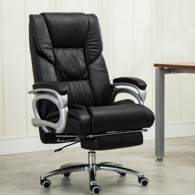 High Back Executive Desk Chair with Padded Arms Silver Metal Base Contemporary Task Chair