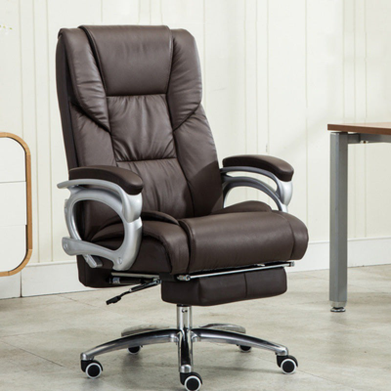 High Back Executive Desk Chair with Padded Arms Silver Metal Base Contemporary Task Chair