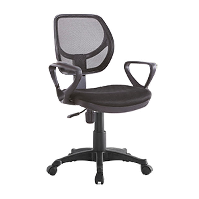 Modern Black Nylon Mid-Back Desk Chair Simple Home Office Chair