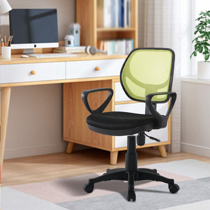 Modern Black Nylon Mid-Back Desk Chair Simple Home Office Chair