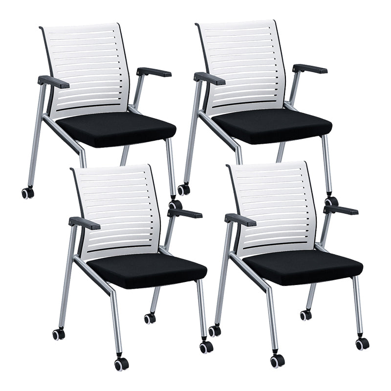 Modern Plastic and Nylon Conference Chair with Mid Back Home Office Chair