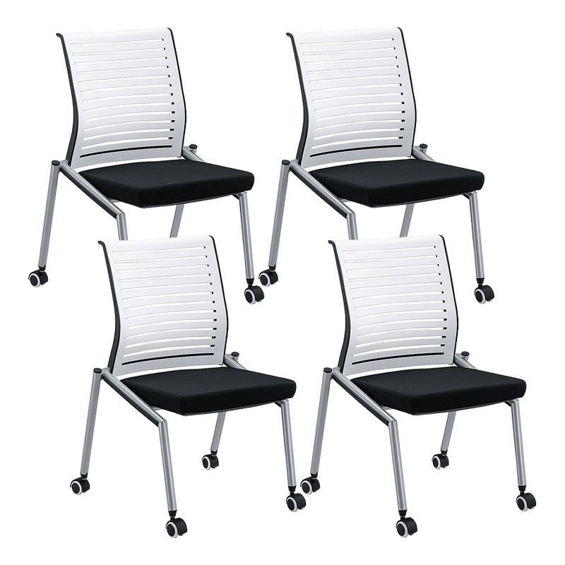 Modern Plastic and Nylon Conference Chair with Mid Back Home Office Chair