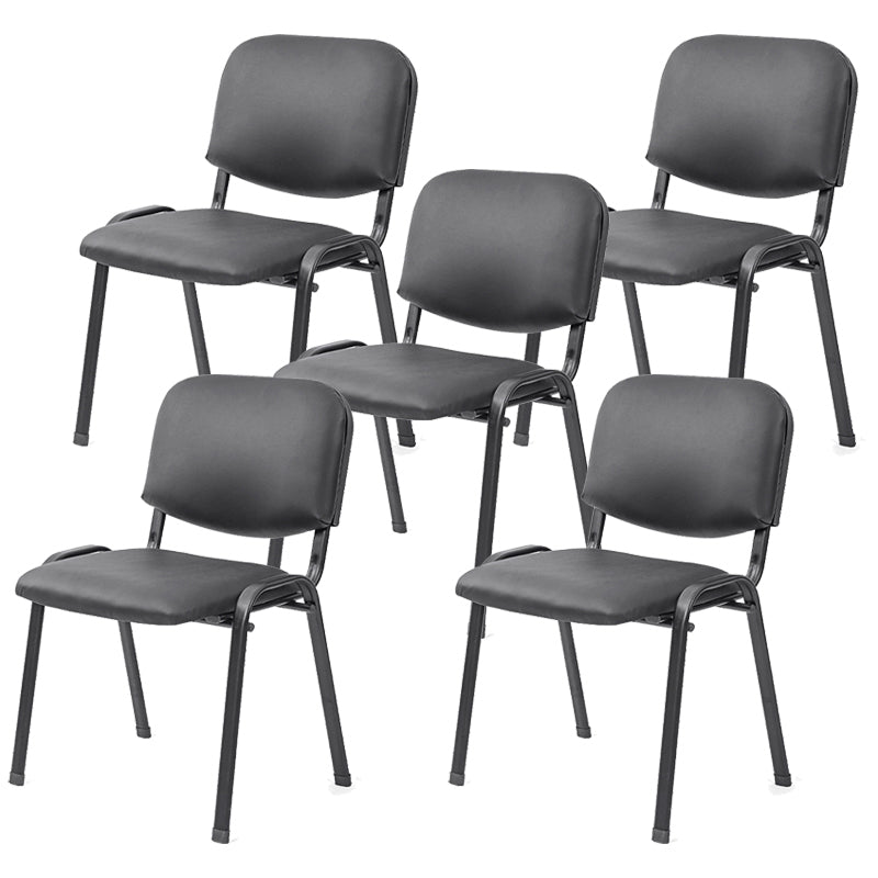 Armless Conference Chair Mid Back Modern Office Chair with Metal Legs