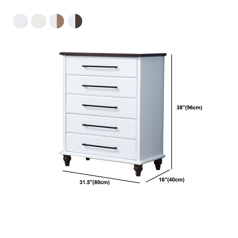 5 / 7 / 8 Drawers White Wooden Storage Chest Modern Style Storage Chest Dresser