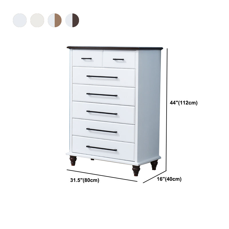 5 / 7 / 8 Drawers White Wooden Storage Chest Modern Style Storage Chest Dresser