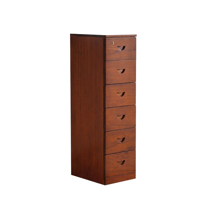 Wooden Lingerie Chest Modern Style Vertical Storage Chest Dresser with Wheel