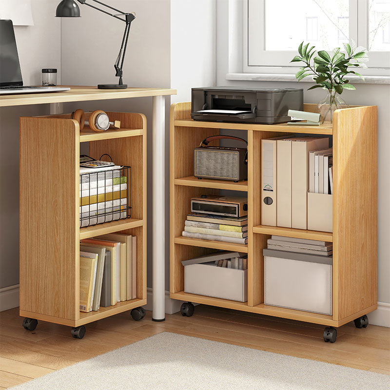 Wood Bookshelf Open Back Contemporary Bookcase for Home Office