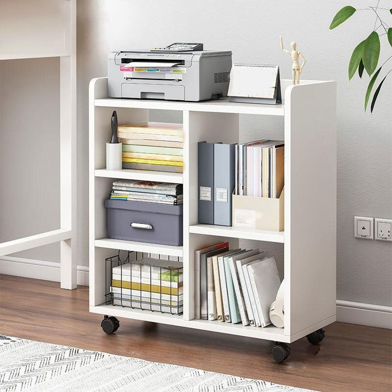 Wood Bookshelf Open Back Contemporary Bookcase for Home Office