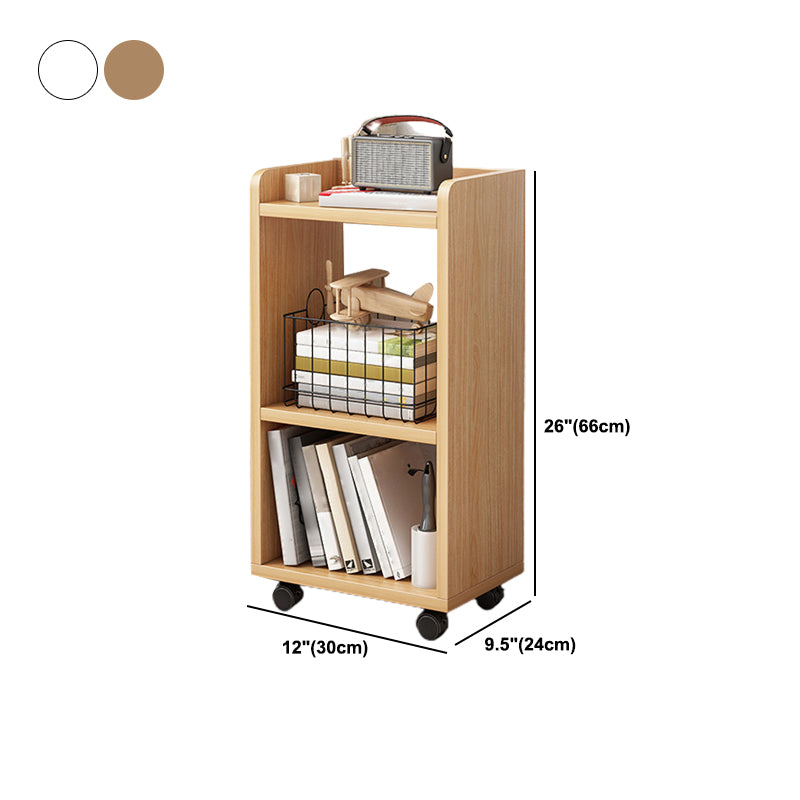 Wood Bookshelf Open Back Contemporary Bookcase for Home Office