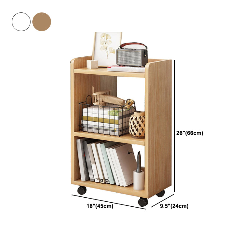 Wood Bookshelf Open Back Contemporary Bookcase for Home Office