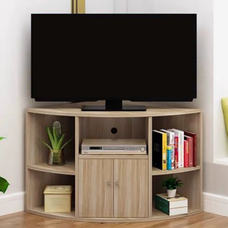 Modern Style TV Stand Wood Open Storage TV Console for Corner